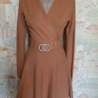 РАСПРОДАЖА!   Платье трикотажное машинная вязка цвет терракот 42-44р. XS