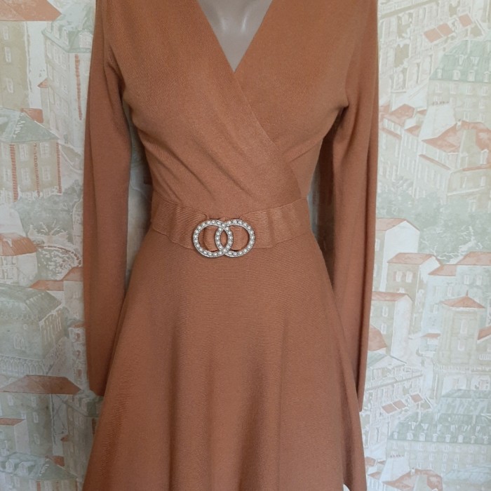 РОЗПРОДАЖ! Сукня трикотажна машинна в'язка колір теракот 42-44р. XS