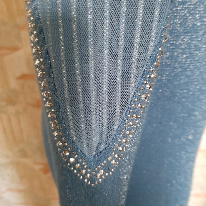 РОЗПРОДАЖ! Плаття нарядне трикотажне блакитного кольору з люрексом Туреччина 42,44,46 р