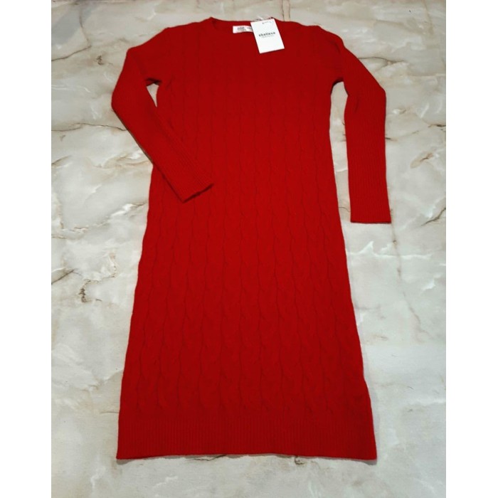 Сукня кашемір машинна в'язка колір червоний Туреччина 44-48р.