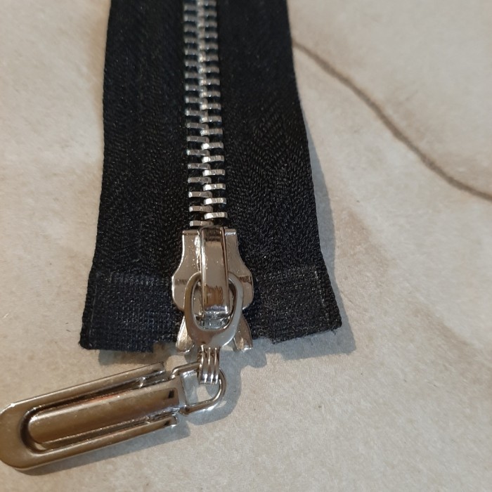 Блискавка металева чорна 100 см 2-бігунка