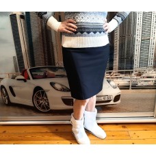 Спідниця олівець плушерсть темно синього кольору 46,48,50р