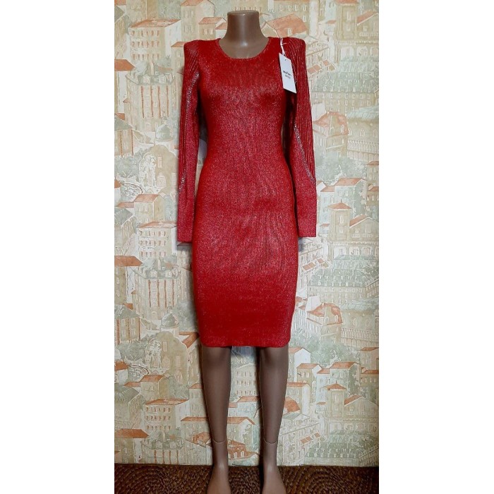 Сукня на Новий рік червоного кольору з люрексом Туреччина 42,44,46р 42