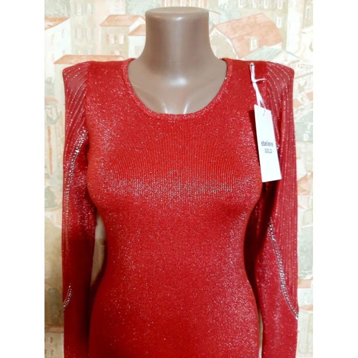 Сукня червоного кольору з люрексом Туреччина 42,44,46р