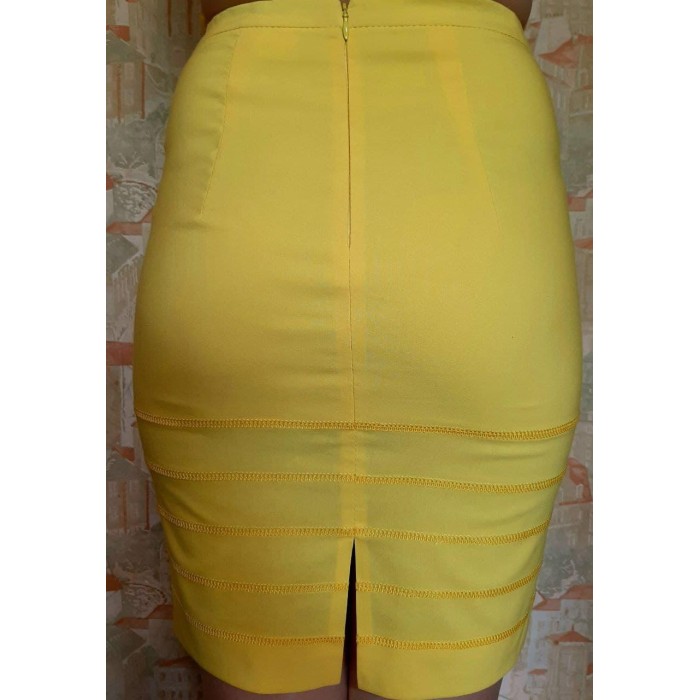 РОЗПРОДАЖ!!! Спідниця літня стрейч жовта 44-52р