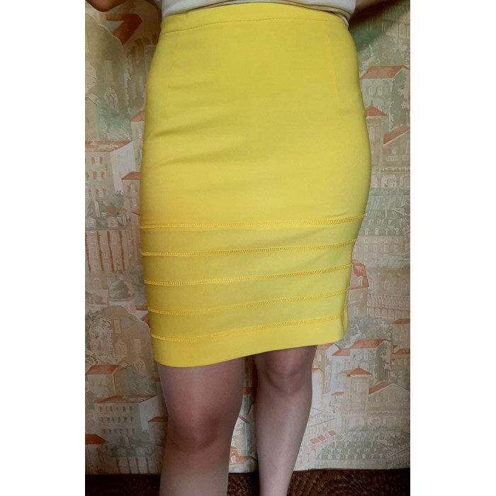 РОЗПРОДАЖ!!! Спідниця літня стрейч жовта 44-52р