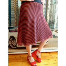 РОЗПРОДАЖ!!!   Спідниця-трапеція шифон смужка 44-52р-ри фукси, червоний, жовтий