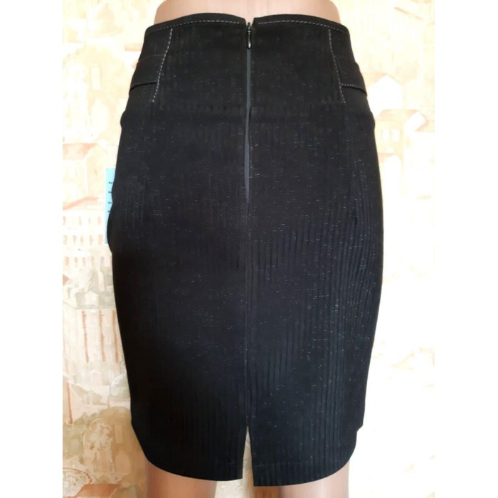 РОЗПРОДАЖ! Спідниця пряма чорний/срібло 44р