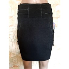 РОЗПРОДАЖ!   Спідниця пряма чорний/срібло 44р