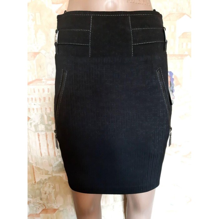 РОЗПРОДАЖ! Спідниця пряма чорний/срібло 44р