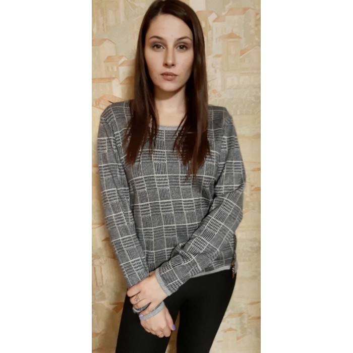 Джемпер клітинка у спортивному стилі розміри XL