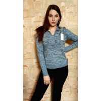 РАСПРОДАЖА! Блуза/джемпер трикотаж меланж черный с голубым L