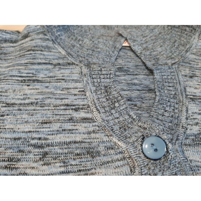 РАСПРОДАЖА! Блуза/джемпер трикотаж меланж черный с голубым L