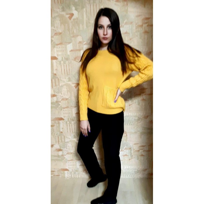 В'язаний светр молодіжка Туреччина колір жовтий 46-48р