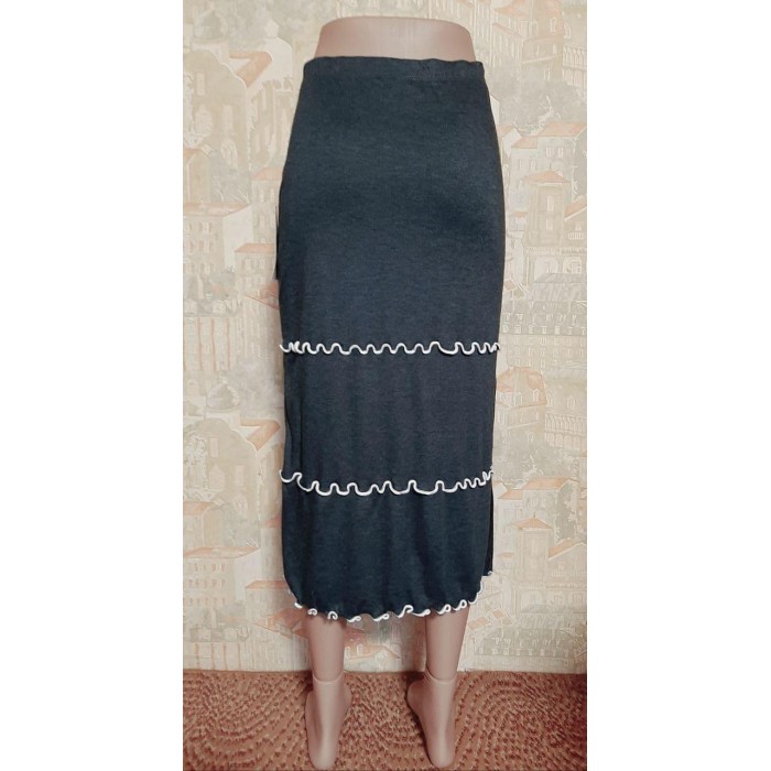 РОЗПРОДАЖ! Спідниця трикотажна демі міді колір-графіт 44р