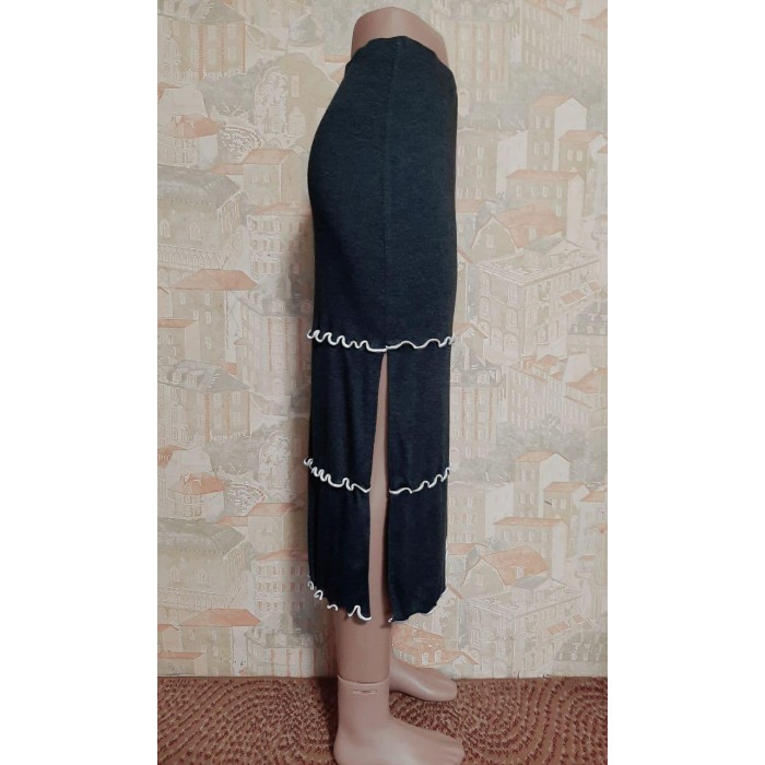 РОЗПРОДАЖ! Спідниця трикотажна демі міді колір-графіт 44р