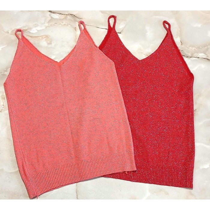 Стильна майка в'язана з люрексом коларого кольору 40-44р