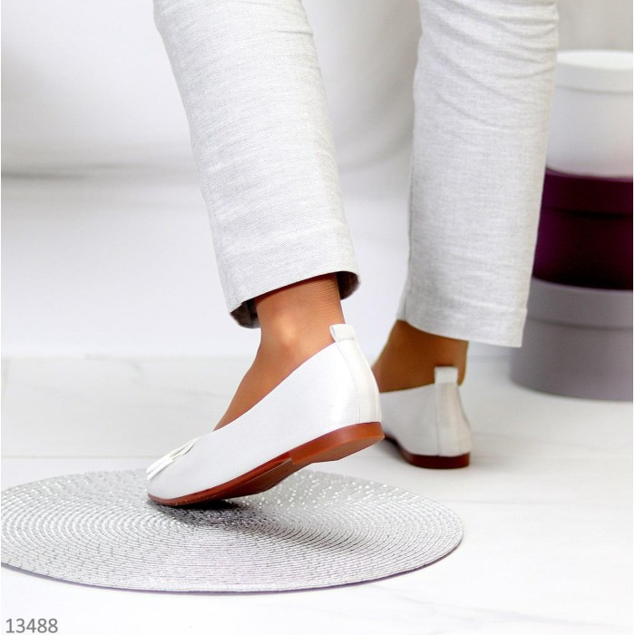 Балетки жіночі натуральна шкіра колір Айворі на 35,36,37,38,39,40р