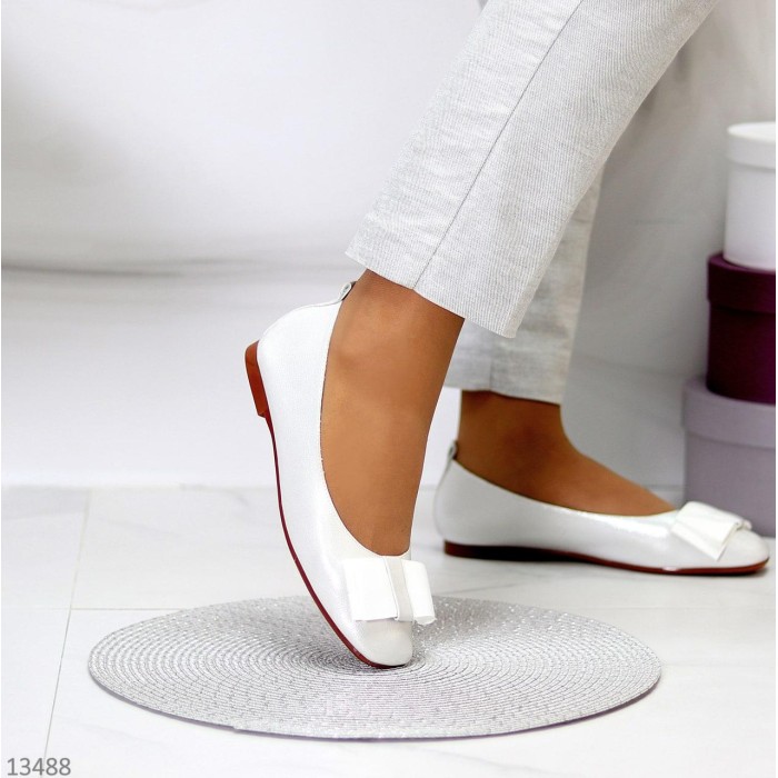 Балетки жіночі натуральна шкіра колір Айворі на 35,36,37,38,39,40р