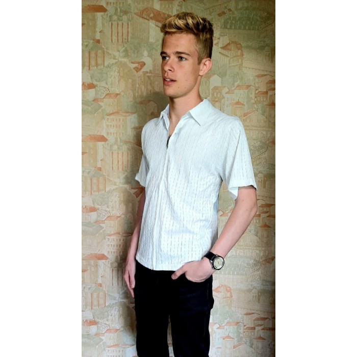 Сорочка чоловіча на блискавці біла Туреччина 48р