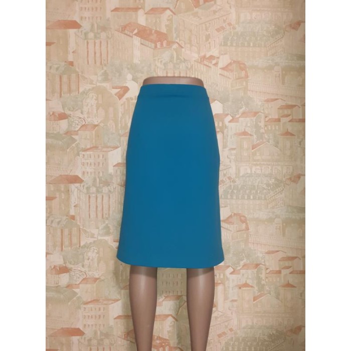 РАСПРОДАЖА! Юбка карандаш на молнии креп Италия цвет-синяя бирюза 48,50,54р.