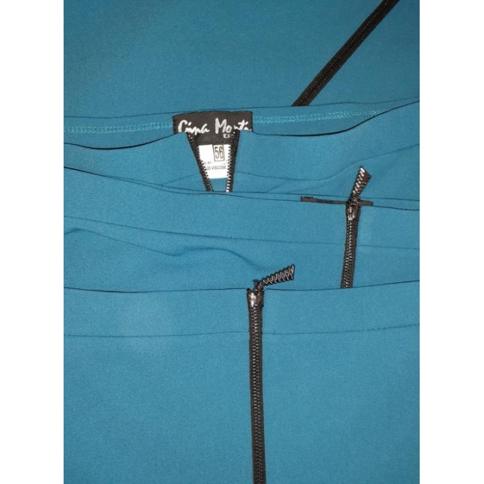 РАСПРОДАЖА! Юбка карандаш на молнии креп Италия цвет-синяя бирюза 48,50,54р.