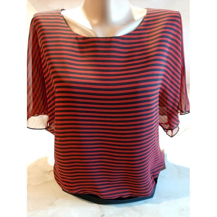 Блуза шифон колір червоний, зелений 48р.