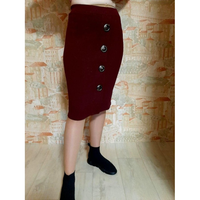 РОЗПРОДАЖ! Спідниця трикотажна колір-бордо 50,52р 50/52