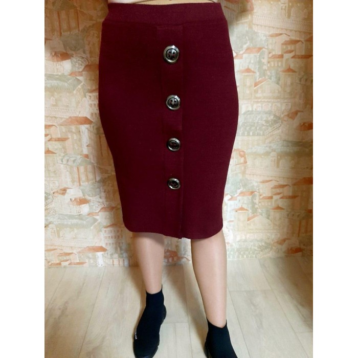РОЗПРОДАЖ! Спідниця трикотажна колір-бордо 50,52р 50/52