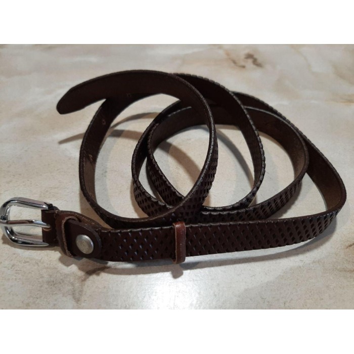 Пояс натуральна прес-шкіра колір-шоколадний