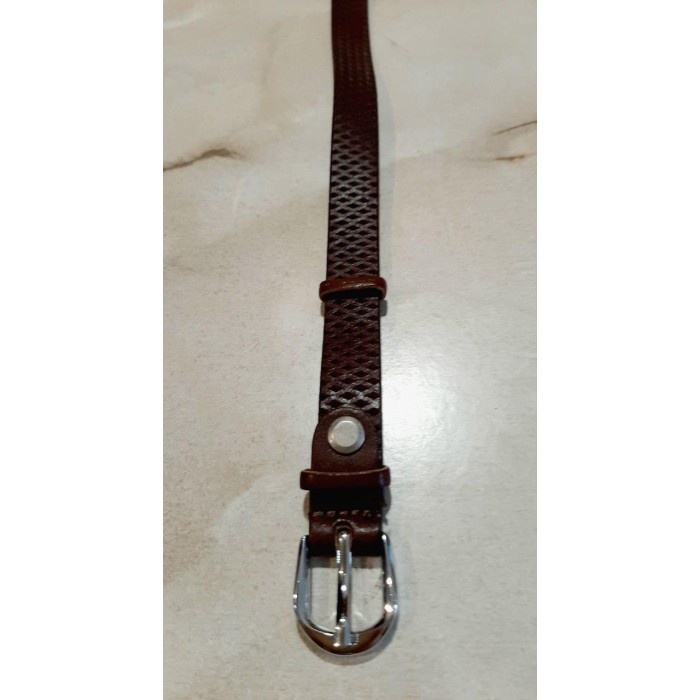 Пояс натуральна прес-шкіра колір-шоколадний