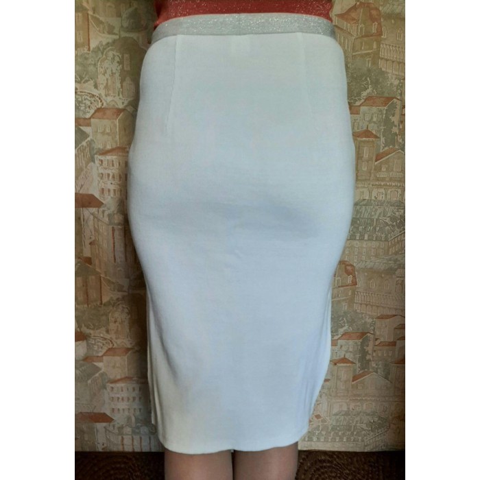 РОЗПРОДАЖ!!! Спідниця трикотажна у спортивному стилі білого кольору L