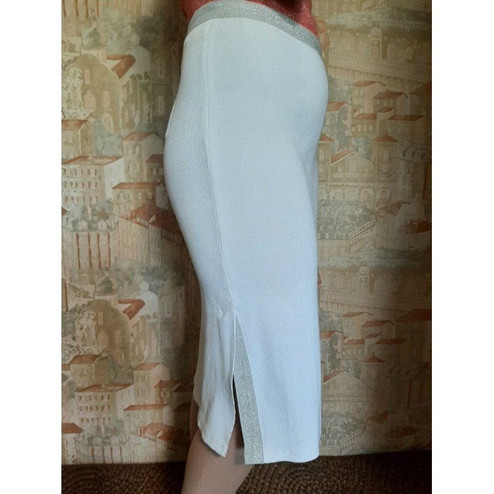 РОЗПРОДАЖ!!! Спідниця трикотажна у спортивному стилі білого кольору L