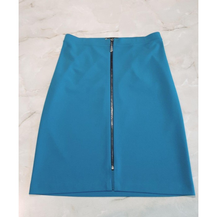 РАСПРОДАЖА! Юбка карандаш на молнии креп Италия цвет-синяя бирюза 48,50,54р.