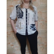 РОЗПРОДАЖ!!!   Блуза-марлевка колір-білий 54,56,58р