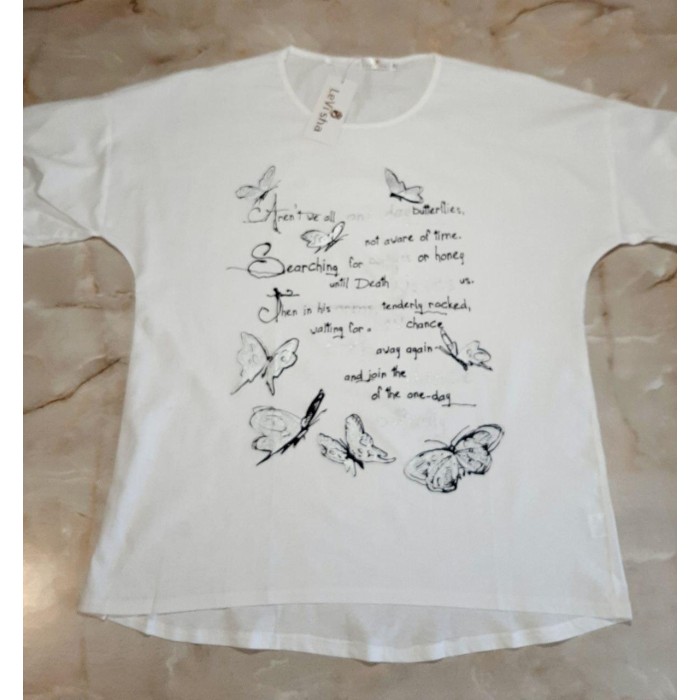 Блуза-футболка льон білий LUX Туреччина 2XL