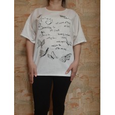 Блуза-футболка льон білий LUX Туреччина 2XL