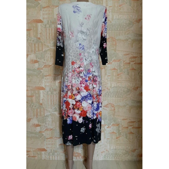 РОЗПРОДАЖ! Сукня трикотажна міді з квітковим принтом різні кольори L