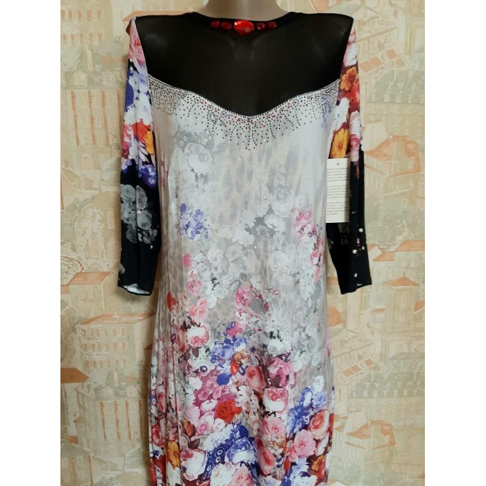 РОЗПРОДАЖ! Сукня трикотажна міді з квітковим принтом різні кольори L