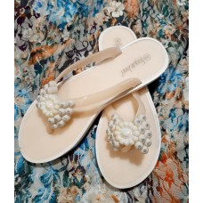 РОЗПРОДАЖ!!!   Шлепки-в'єтнамки силіконові молочного кольору на 36,37,38р