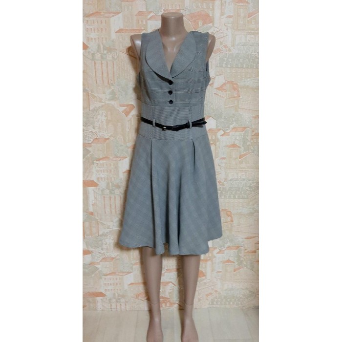 РОЗПРОДАЖ!!! Сукня-сарафан колір-сірий у клітину M