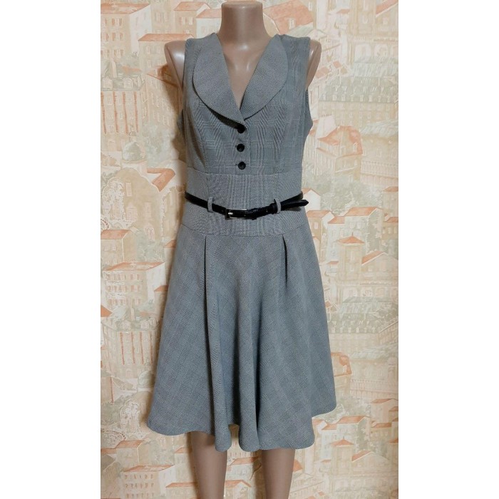 РОЗПРОДАЖ!!! Сукня-сарафан колір-сірий у клітину M