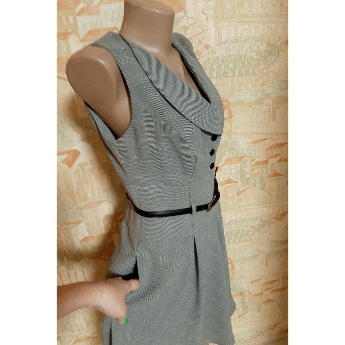 РОЗПРОДАЖ!!! Сукня-сарафан колір-сірий у клітину M