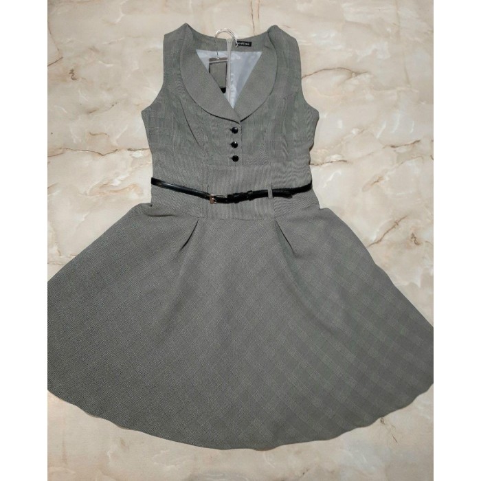 РОЗПРОДАЖ!!! Сукня-сарафан колір-сірий у клітину M