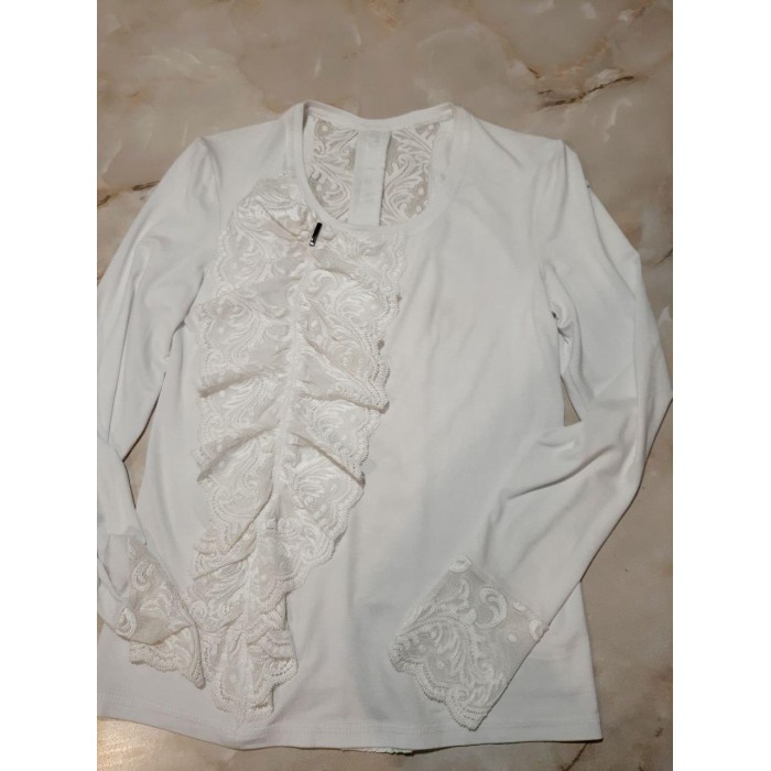 РОЗПРОДАЖ! Блуза/Лонгслів трикотаж біла 42/44р.