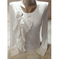 РОЗПРОДАЖ! Блуза/Лонгслів трикотаж біла 42/44р.