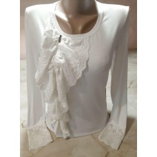 РОЗПРОДАЖ! Блуза/Лонгслів трикотаж біла 42/44р.