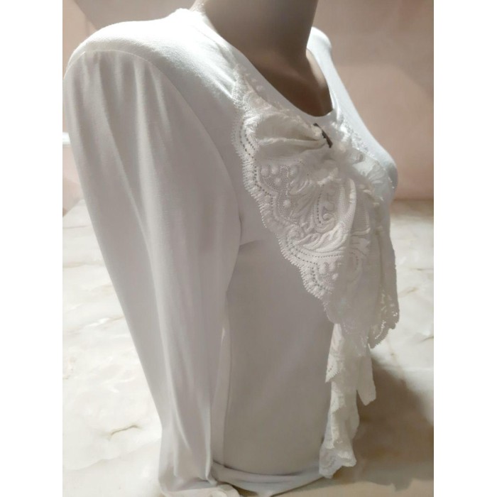 РОЗПРОДАЖ! Блуза/Лонгслів трикотаж біла 42/44р.