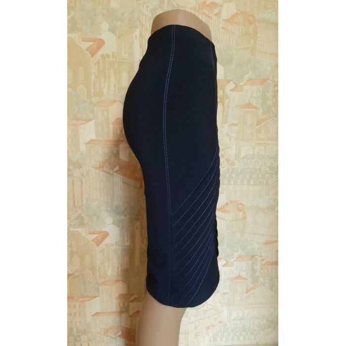 РОЗПРОДАРУНОК! Стильна спідниця олівець темно-синього кольору 50p