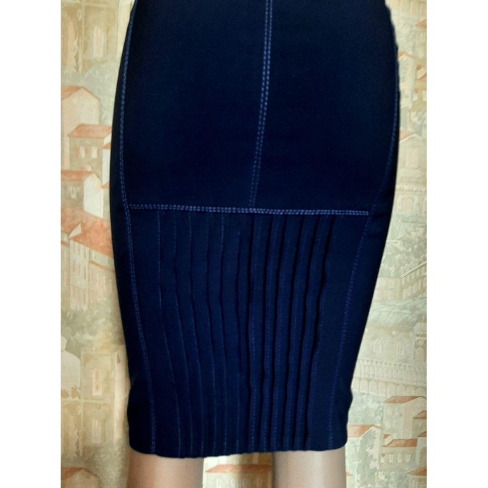 РОЗПРОДАРУНОК! Стильна спідниця олівець темно-синього кольору 50p